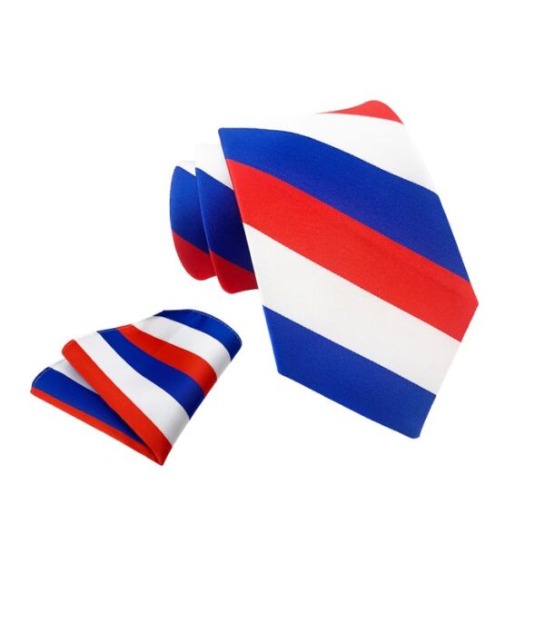 Rødt og Blåt Stribet Slips