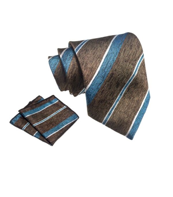 Klassisk Blå og Brun Stripes Slips