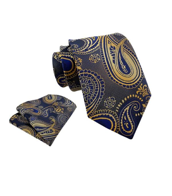 Navyblåt Paisley Slips