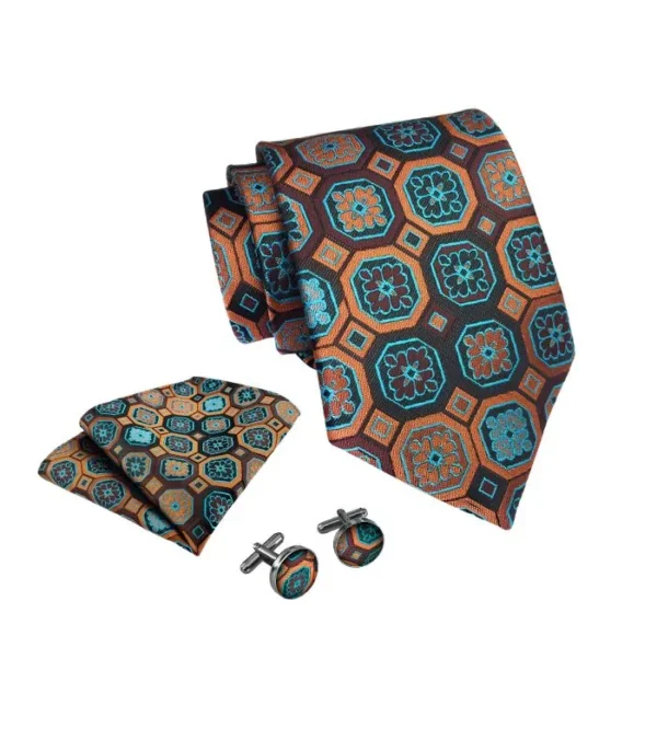 Turkis og Orange Geometrisk Slips