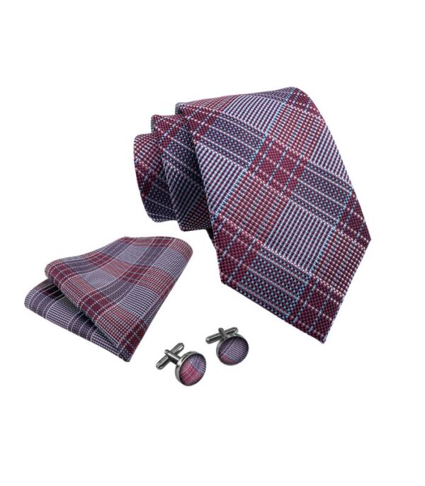 Bordeaux og Blåt Ternet Slips
