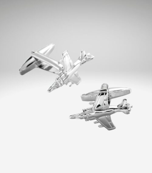Jetfly sølvfarvede manchetknapper