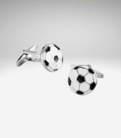 Fodbold sølvfarvede manchetknapper