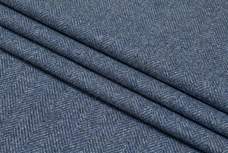 STÅLBLÅ — herringbone metervare